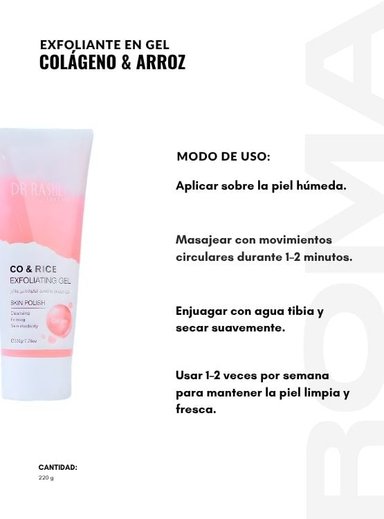 PACK 2 EXFOLIANTE EN GEL COLÁGENO Y ARROZ 220G DR RASHEL - 3