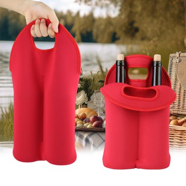 BOLSA ROJO REGALO TRANSPORTE VINO O BOTELLAS WINE BAG - 1
