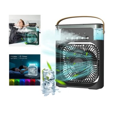 VENTILADOR ENFRIADOR HUMIDIFICADOR 3 EN 1 CON LUZ LED RGB TEMPORIZADOR - 2