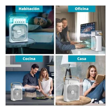 VENTILADOR ENFRIADOR HUMIDIFICADOR 3 EN 1 CON LUZ LED RGB TEMPORIZADOR - 3