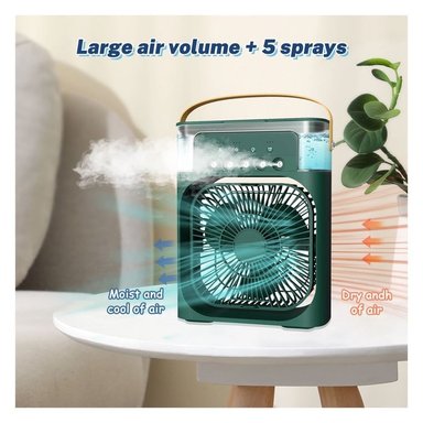 VENTILADOR ENFRIADOR HUMIDIFICADOR 3 EN 1 CON LUZ LED RGB TEMPORIZADOR - 5