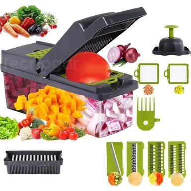 PICADOR DE VERDURAS ALIMENTOS MULTIFUNCIONAL CORTADOR MULTIUSO 12 EN 1 - 2