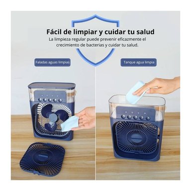VENTILADOR ENFRIADOR HUMIDIFICADOR 3 EN 1 CON LUZ LED RGB TEMPORIZADOR - 3