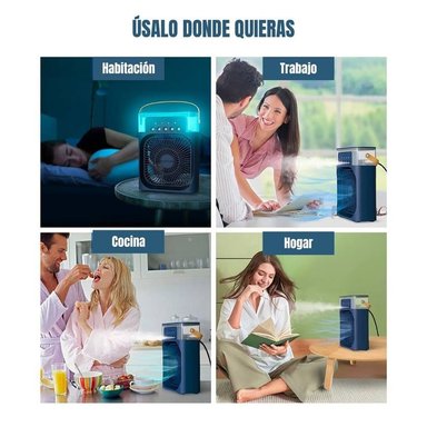 VENTILADOR ENFRIADOR HUMIDIFICADOR 3 EN 1 CON LUZ LED RGB TEMPORIZADOR - 5