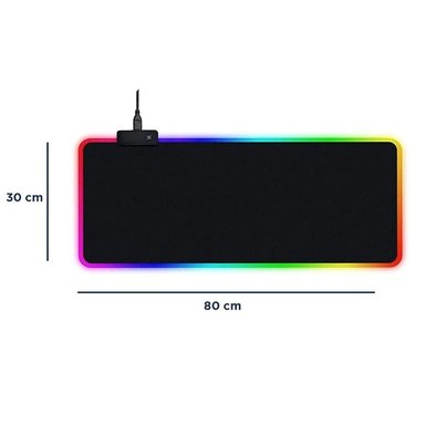 PAD MOUSE RETROILUMINADO GAMER CON LUCES LED RGB 80 X 30 CM X 04MM - 4