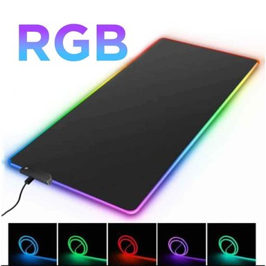 PAD MOUSE RETROILUMINADO GAMER CON LUCES LED RGB 80 X 30 CM X 04MM - 6