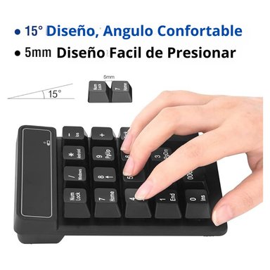 TECLADO NUMÉRICO PARA PC O LAPTOP INALÁMBRICO 19 TECLAS CMK-K3 - 3