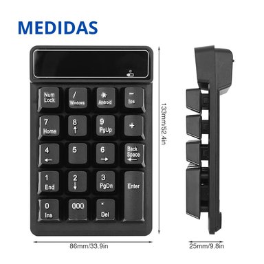 TECLADO NUMÉRICO PARA PC O LAPTOP INALÁMBRICO 19 TECLAS CMK-K3 - 6