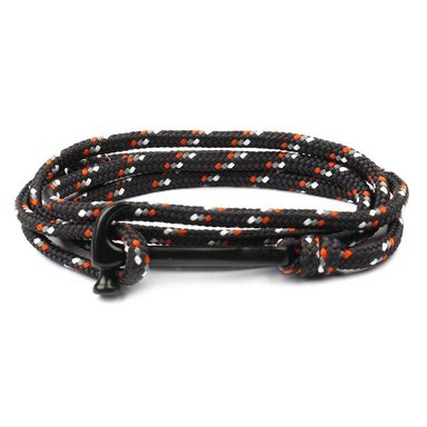 BRAZALETE PULSERA SURVIVAL NYLON NEGRO - 1