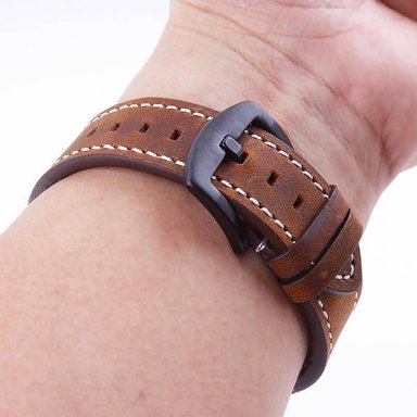 CORREA DE CUERO PARA XIAOMI AMAZFIT GTR - STRATOS - MARRON - 2