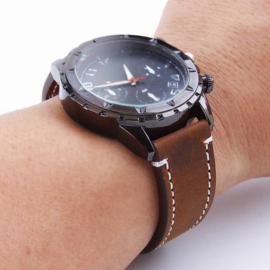 CORREA DE CUERO PARA XIAOMI AMAZFIT GTR - STRATOS - MARRON - 4