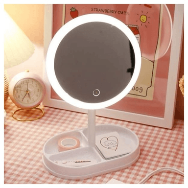 ESPEJO PARA MAQUILLAJE CON LUZ LED Y BASE ORGANIZADORA - 2