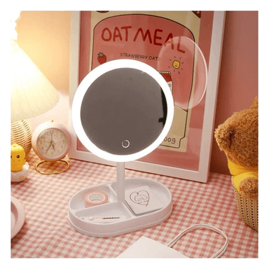 ESPEJO PARA MAQUILLAJE CON LUZ LED Y BASE ORGANIZADORA - 5