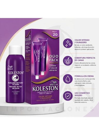 KOLESTON TINTE DOBLE TUBO 20 NEGRO - WELLA - 2