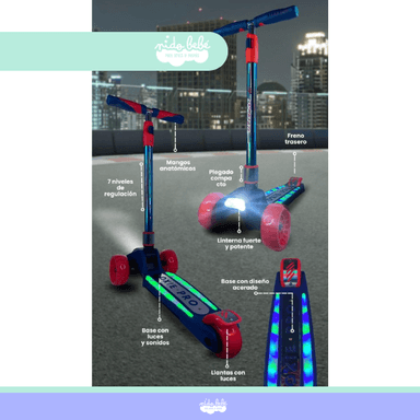 SCOOTER PARA NIÑA BASE CON LUCES Y SONIDOS - 2