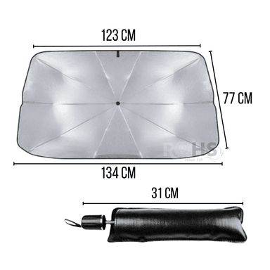 PARASOL PLEGABLE PARA PARABRISAS DE AUTO CON PROTECCIÓN SOLAR - 5