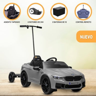 CARRO A BATERÍA BMW CON EMPUJADOR «M5» GRAY - 1