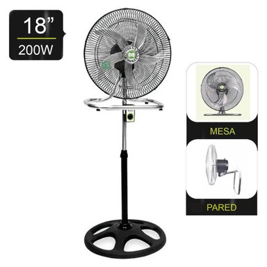 VENTILADOR BOSSKO BK-8219CVI 200 WATTS PEDESTAL 3 EN 1 18 NEGRO - 2