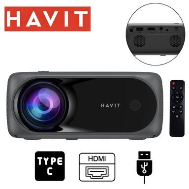 PROYECTOR COMPACTO HAVIT PJ221 RESOLUCIÓN 1280 X 720 PÍXELES 3800 LUMENS – NEGRO - 1