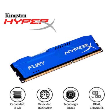 MEMORIA KINGSTON RAM HYPERX FURY AZUL DDR3-8GB 1600MHZ - 1