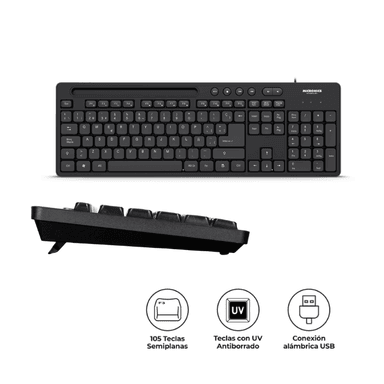 TECLADO MICRONICS MIC K734 MAGNUS BOTONES MULTIMEDIA 105 TECLAS - 1