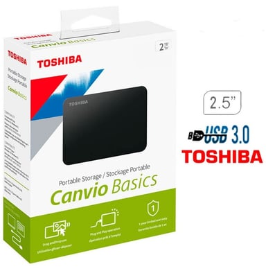 DISCO DURO EXTERNO TOSHIBA 2 TB CANVIO BASICS BASIC USB 3-0 45779 NEGRO - 2