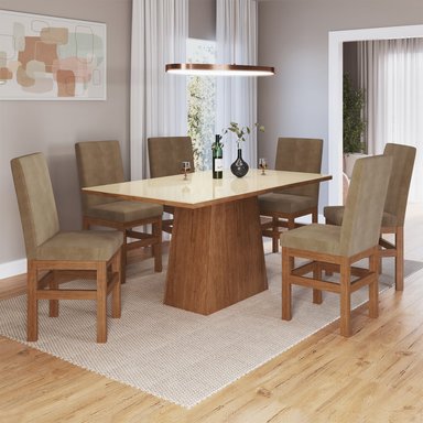 SET X 2 SILLAS DE COMEDOR - CANELA / CACAO - 3