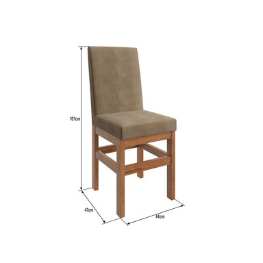 SET X 2 SILLAS DE COMEDOR - CANELA / CACAO - 4