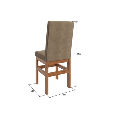SET X 2 SILLAS DE COMEDOR - CANELA / CACAO - 5