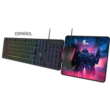 COMBO XTECH XTK-535S TECLADO MULTIMEDIA ESPAÑOL MOUSE Y PAD MOUSE - 1