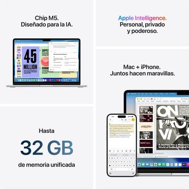 NUEVA MACBOOK AIR M5 13” 16GB RAM + 512GB (TECLADO INGLES) - SILVER (2026) + REGALO - 6