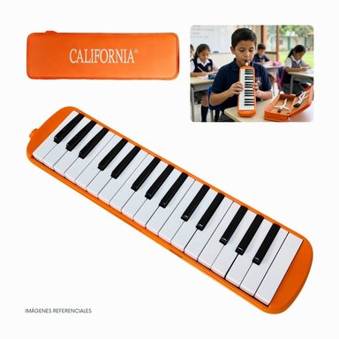 MELÓDICA DE 32 TECLAS 'CALIFORNIA' - COLOR NARANJA CON ESTUCHE RÍGIDO - 1