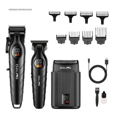 CORTADORA PROFESIONAL DE CABELLO INALÁMBRICA KIT 3 EN 1 DALING DL-9317 - 1