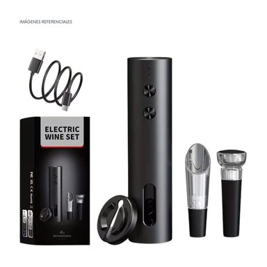 SACACORCHOS ELÉCTRICO RECARGABLE SET DE VINO 4 EN 1 - 1