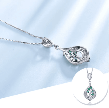 COLLAR HOJA ESMERALDA RELUCIENTE - PLATA 925 - 4