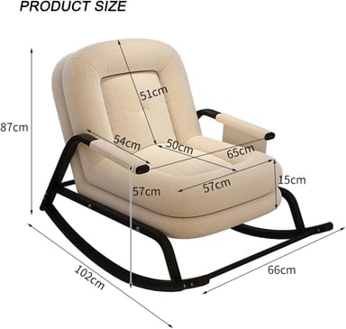 SILLA SILLÓN MECEDORA SOFÁ RECLINABLE PLEGABLE SALA TERRAZA JARDÍN CAMEL - 2