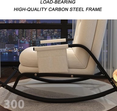 SILLA SILLÓN MECEDORA SOFÁ RECLINABLE PLEGABLE SALA TERRAZA JARDÍN CAMEL - 6