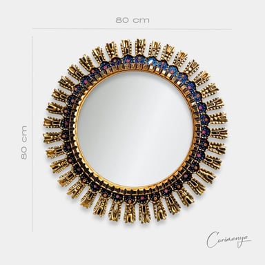 ESPEJO CUS130 AZUL REALEZA CUSCAJA 80CM ( CON BRONCE) - 1