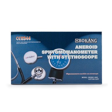 TENSIÓMETRO MANUAL ANEROIDE CON ESTETOSCOPIO BOKANG NEGRO - 1