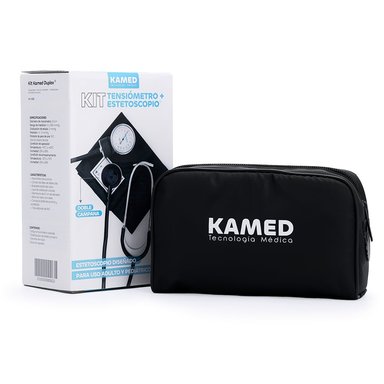 TENSIÓMETRO MANUAL ANEROIDE CON ESTETOSCOPIO KAMED NEGRO - 1