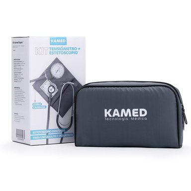 TENSIÓMETRO MANUAL ANEROIDE CON ESTETOSCOPIO KAMED GRIS - 1