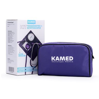 TENSIÓMETRO MANUAL ANEROIDE CON ESTETOSCOPIO KAMED MORADO - 1