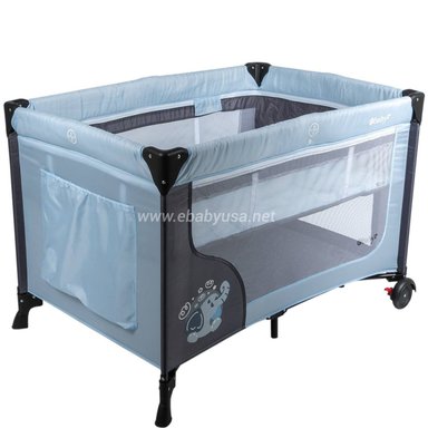 CUNA CORRAL EBABY CON CAMBIADOR HAPPY DREAM VERDE+COLCHÓN - 3