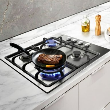 ENCIMERA SOLE 4 HORNILLAS A GAS ACERO INOX. 58CM SOLCO036 - 2