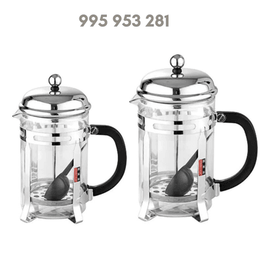 CAFETERA PLATEADO PRENSA FRANCESA PLATEADA 600 ML - 2
