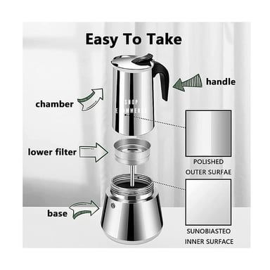 CAFETERA MOKA ITALIANA ACERO 200 ML - 2