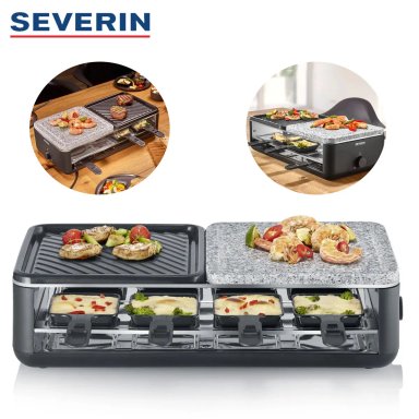 PARRILLA RACLETTE SEVERIN RG 2366 CON PIEDRA NATURAL Y PLACA CERÁMICA - 1