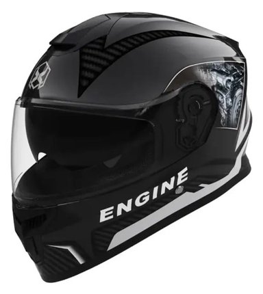 CASCO MOTO DOBLE VISOR REVOX NEGRO GRIS BRILLO LINEAL - 1