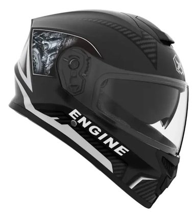 CASCO MOTO DOBLE VISOR REVOX NEGRO GRIS BRILLO LINEAL - 2