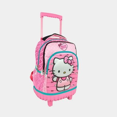 SET MOCHIRUEDAS SCOOL 3D HELLO KITTY ROSADO BEBÉ PLUS - 2